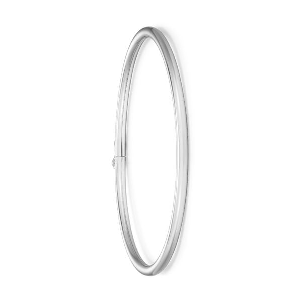 Sterling Silver Minimalist Oval Bangle Bracelet Image 2 Bryan Jewelry Prattville, AL