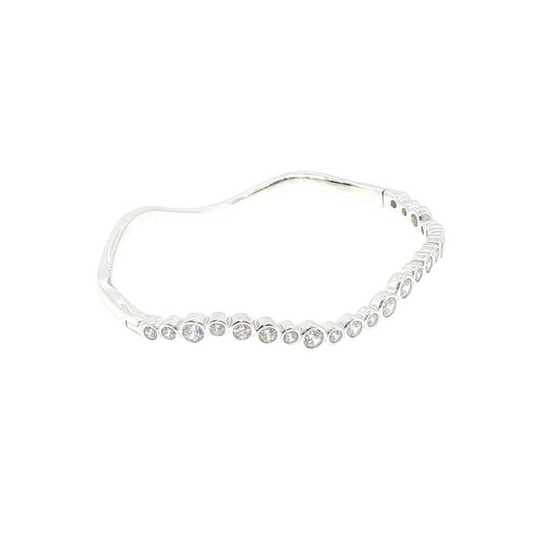 Sardinien Wave Sterling Silver CZ Bangle Image 2 Bryan Jewelry Prattville, AL