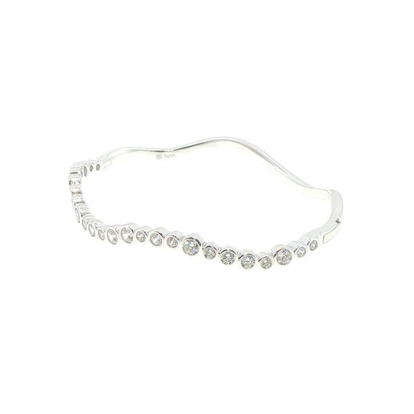 Sardinien Wave Sterling Silver CZ Bangle Image 3 Bryan Jewelry Prattville, AL