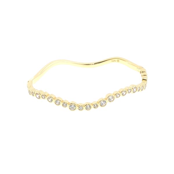 Sardinien Wave Gold-Plated CZ Bangle Image 2 Bryan Jewelry Prattville, AL