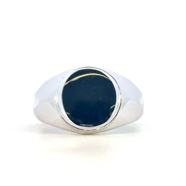 Gabriel Fashion-Sterling Silver Round Signet Ring Image 2 Bryan Jewelry Prattville, AL