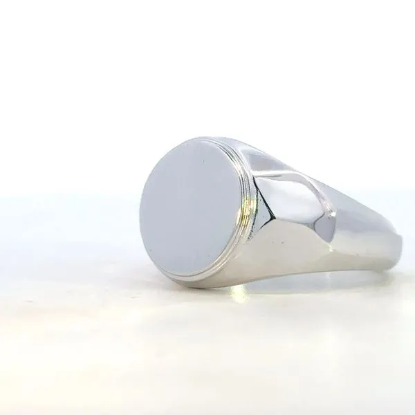 Gabriel Fashion-Sterling Silver Round Signet Ring Image 3 Bryan Jewelry Prattville, AL
