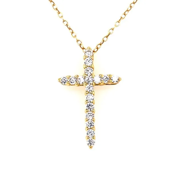 Yellow vermeil CZ cross pendant Bryan Jewelry Prattville, AL