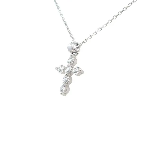 Petite Cross Pendant in Sterling Silver & CZ Image 3 Bryan Jewelry Prattville, AL