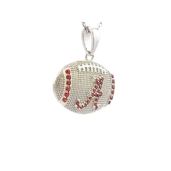 Sterling silver with script A in red stones Image 2 Bryan Jewelry Prattville, AL