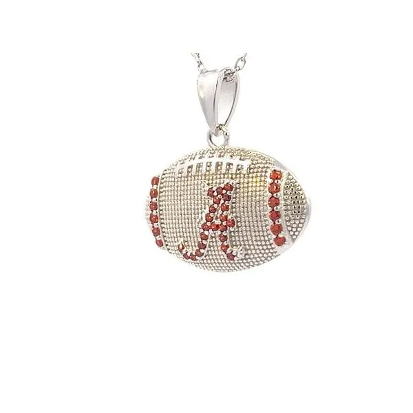 Sterling silver with script A in red stones Image 3 Bryan Jewelry Prattville, AL