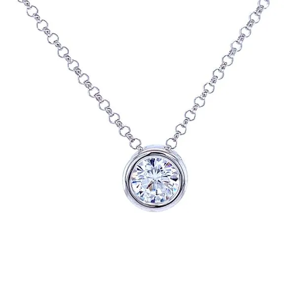 Bezel set cz pendant in sterling silver -16 inches Bryan Jewelry Prattville, AL