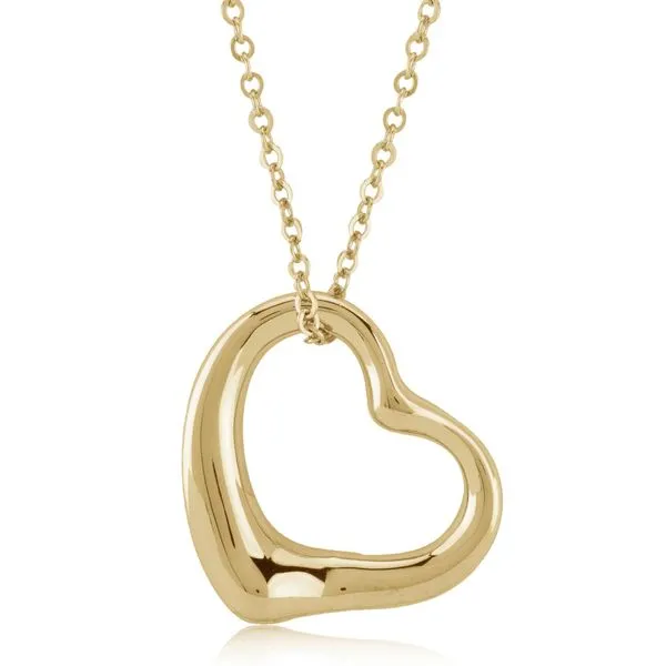 Sterling Silver with Yellow Vermeil Finish Floating Heart Pendant Bryan Jewelry Prattville, AL