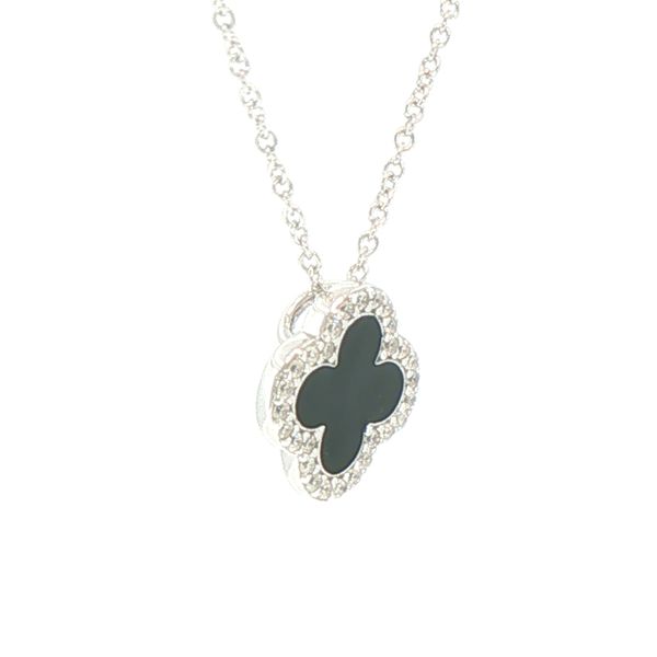 Black Enamel Clover Pendant Image 2 Bryan Jewelry Prattville, AL