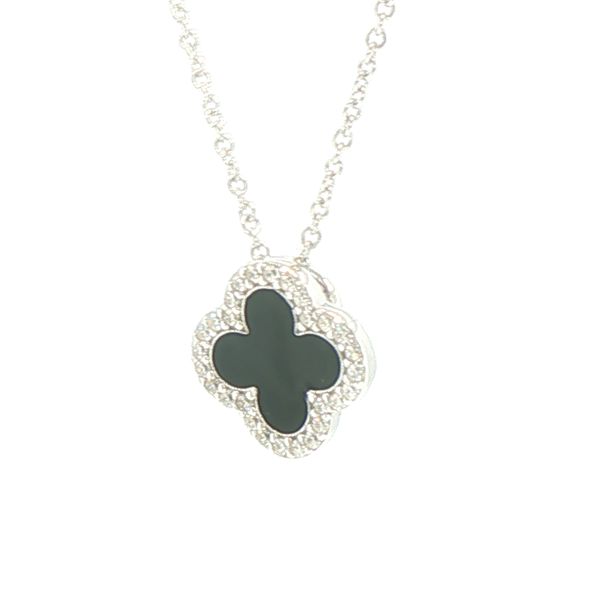 Black Enamel Clover Pendant Image 3 Bryan Jewelry Prattville, AL