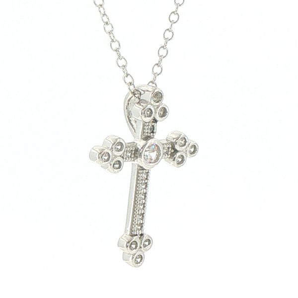 Micropave Cross Pendant with Ornate Ends Image 2 Bryan Jewelry Prattville, AL