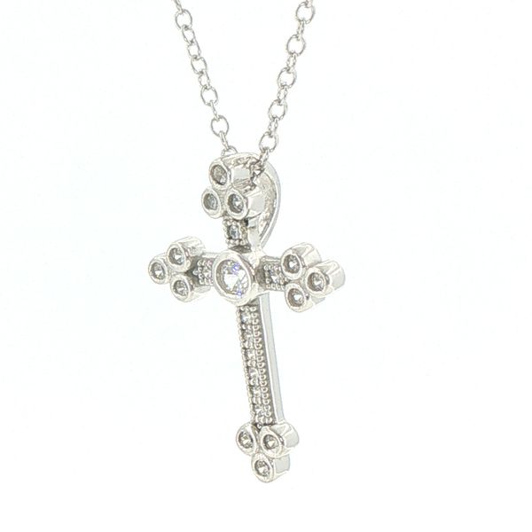 Micropave Cross Pendant with Ornate Ends Image 3 Bryan Jewelry Prattville, AL