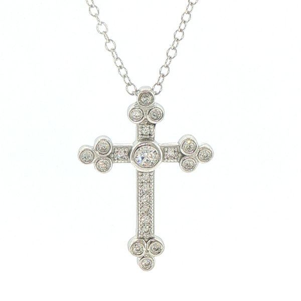 Micropave Cross Pendant with Ornate Ends Bryan Jewelry Prattville, AL