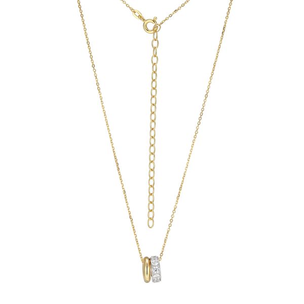 Yellow Gold Plated Sterling Silver Duo Orbit Pendant Necklace Image 2 Bryan Jewelry Prattville, AL