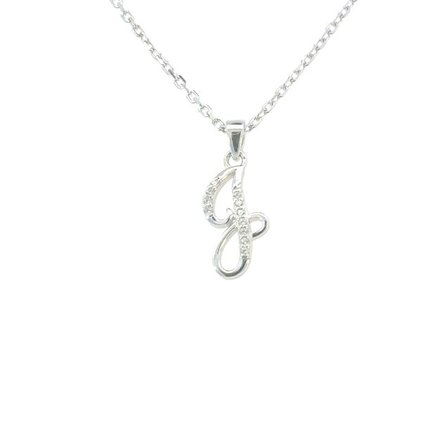 Sterling Silver Script J Pendant with CZ Accents Bryan Jewelry Prattville, AL
