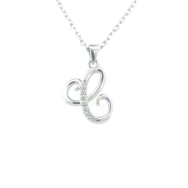 Sterling Silver Script C Pendant with CZ Accents Bryan Jewelry Prattville, AL