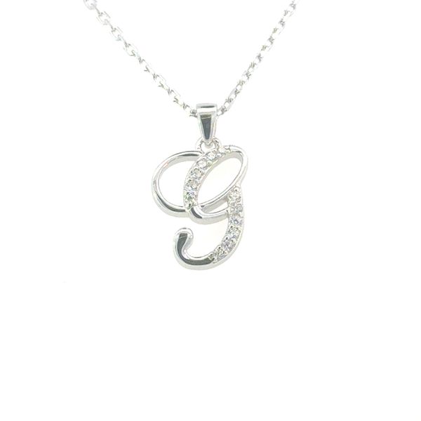 Sterling Silver Script G Pendant with CZ Accents Bryan Jewelry Prattville, AL