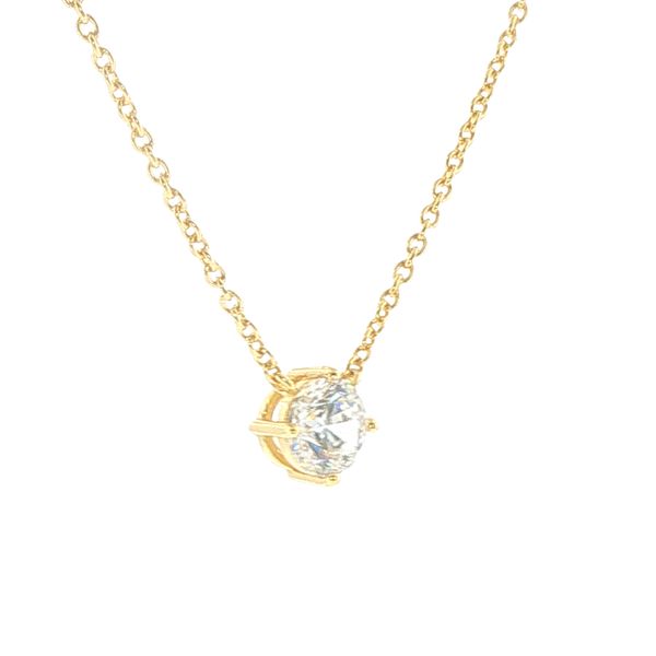 Princess Piccolo Gold-Plated CZ Solitaire Necklace Image 2 Bryan Jewelry Prattville, AL