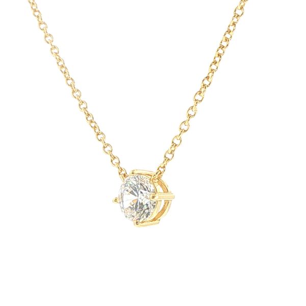 Princess Piccolo Gold-Plated CZ Solitaire Necklace Image 3 Bryan Jewelry Prattville, AL