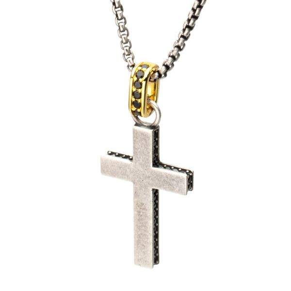 Sterling Silver Black Spinel Cross Pendant Image 2 Bryan Jewelry Prattville, AL