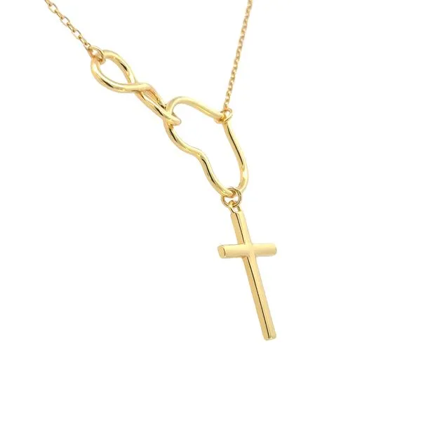 Share the Love of Christ Necklace in Yellow Plated Sterling Silver Image 2 Bryan Jewelry Prattville, AL