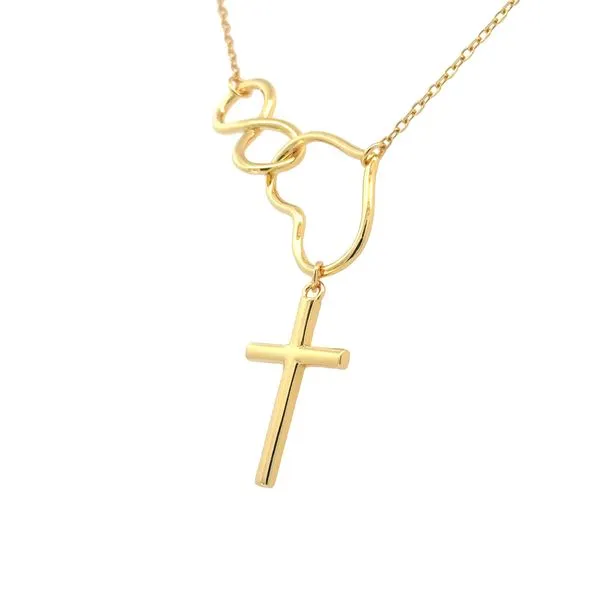 Share the Love of Christ Necklace in Yellow Plated Sterling Silver Image 3 Bryan Jewelry Prattville, AL