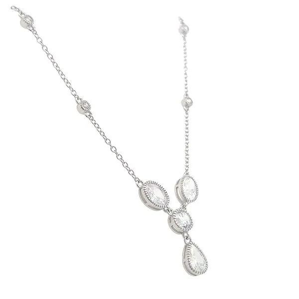Sterling Silver & CZ Drop necklace Image 2 Bryan Jewelry Prattville, AL