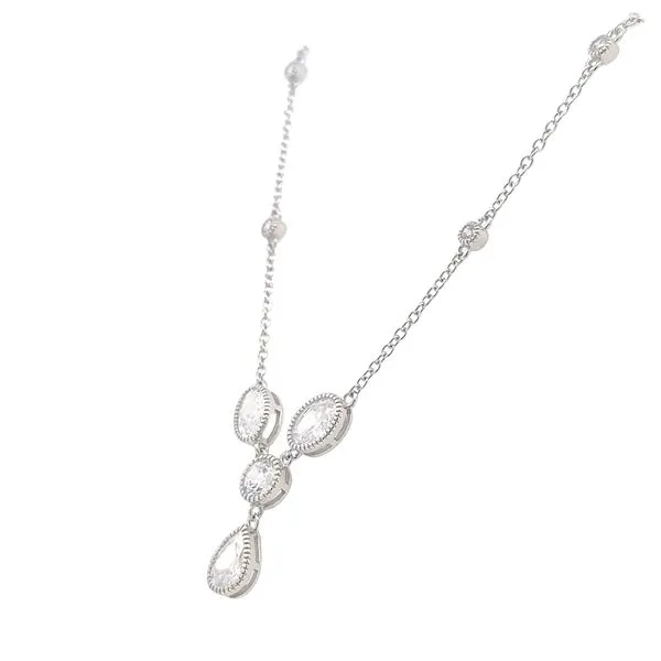 Sterling Silver & CZ Drop necklace Image 3 Bryan Jewelry Prattville, AL