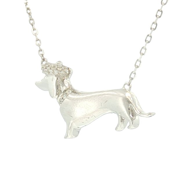 Playful Charm: Dachshund Diamond Accent Necklace Image 3 Bryan Jewelry Prattville, AL