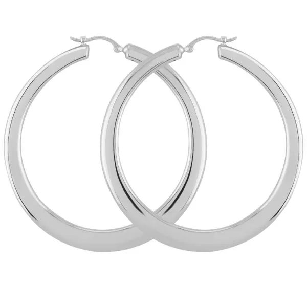 Sterling Silver Flat Tapered Round Hoop Bryan Jewelry Prattville, AL