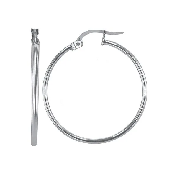 2mmx25mm Polished Hoop earrings Bryan Jewelry Prattville, AL