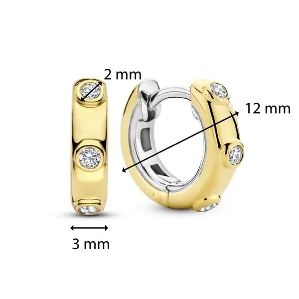 Gold-plated bezel huggies Image 2 Bryan Jewelry Prattville, AL