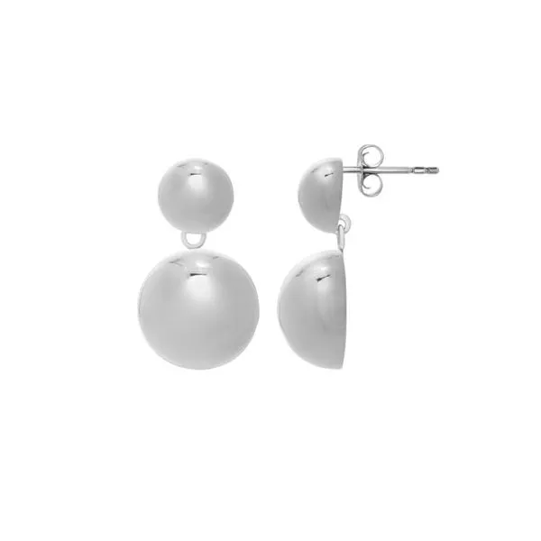 Polished double button drop earrings Bryan Jewelry Prattville, AL