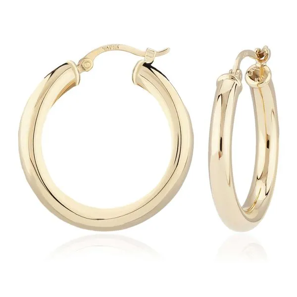 Yellow Vermeil 3x20mm Snap down tube hoop earrings Bryan Jewelry Prattville, AL