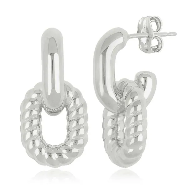 Sterling Silver Small Oval Double Link Twist Earring Bryan Jewelry Prattville, AL