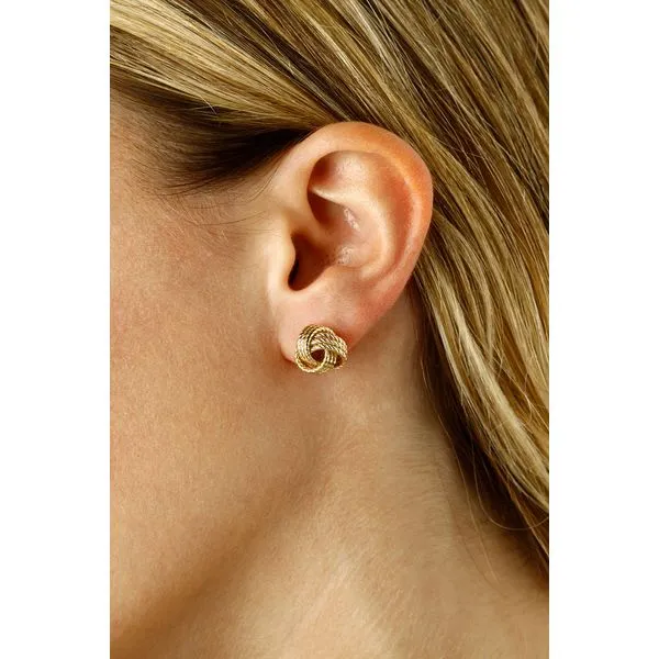 Sterling Silver /Yellow Vermeil Twisted Love Knot Stud Earrings Image 2 Bryan Jewelry Prattville, AL