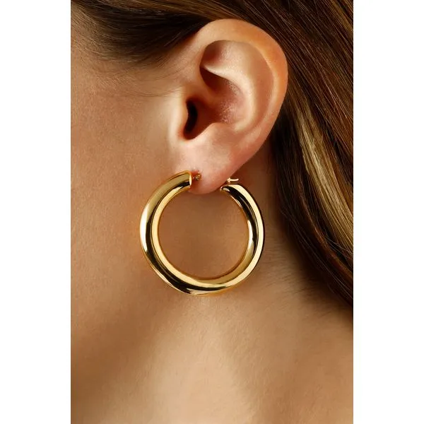 Sterling Silver Vermeil 6x40mm Donut Hoop Image 2 Bryan Jewelry Prattville, AL