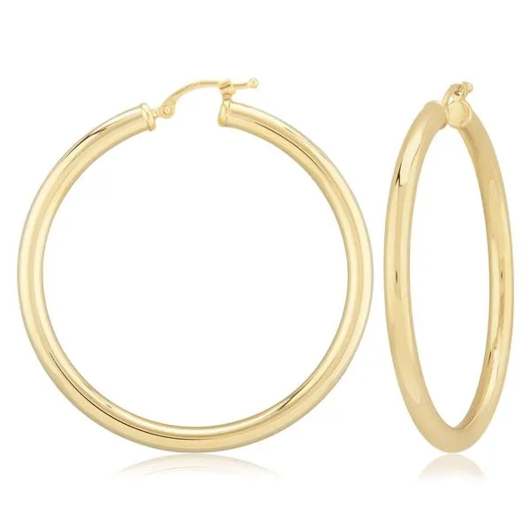 Sterling Silver Vermeil 3x40mm Snap Down Closure Tubular Hoop Earring Bryan Jewelry Prattville, AL