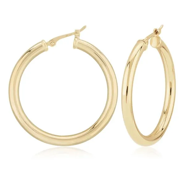 Sterling Silver Vermeil 3x30mm Snap Down Tubeular Hoop Earring Bryan Jewelry Prattville, AL