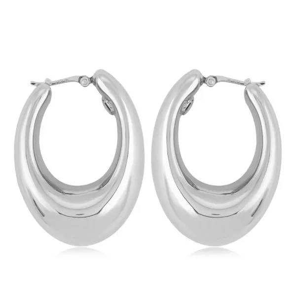 Sterling Silver Bold Oval Tapered Hoops Bryan Jewelry Prattville, AL