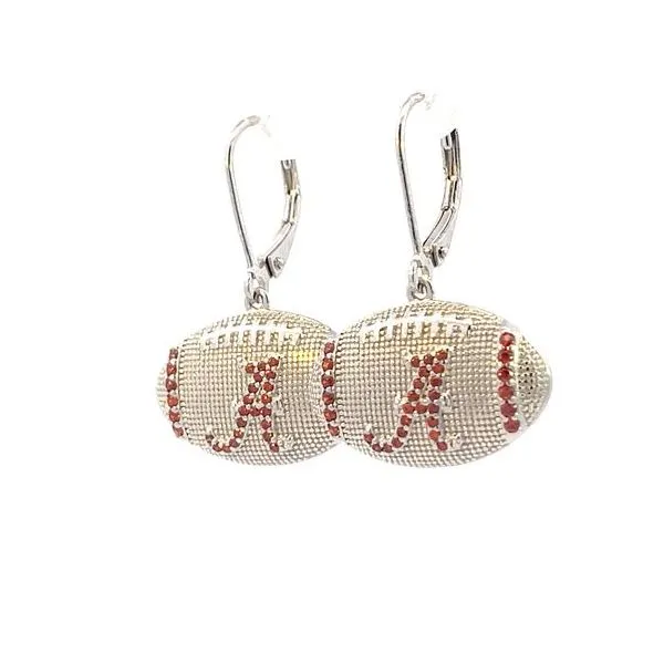 Sterling silver script A in red stones earrings Bryan Jewelry Prattville, AL