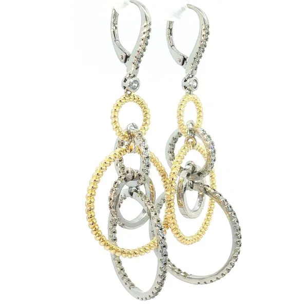 Playful Circles of Style - sterling silver and yellow gold plated earrings Image 2 Bryan Jewelry Prattville, AL