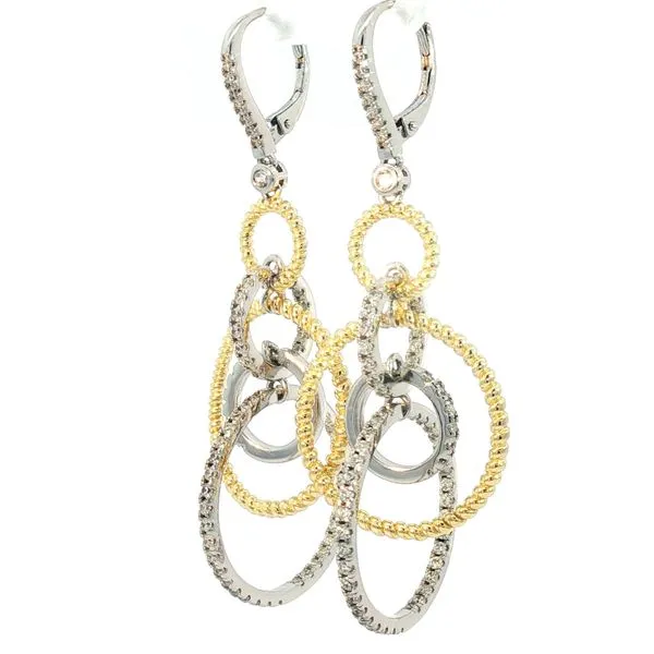 Playful Circles of Style - sterling silver and yellow gold plated earrings Image 3 Bryan Jewelry Prattville, AL