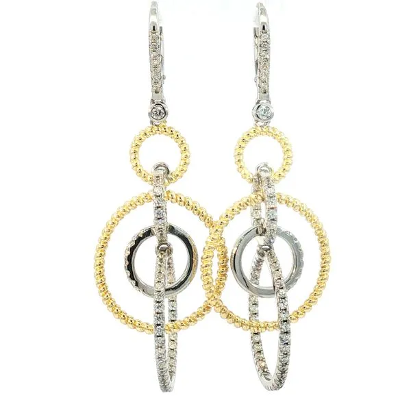 Playful Circles of Style - sterling silver and yellow gold plated earrings Bryan Jewelry Prattville, AL