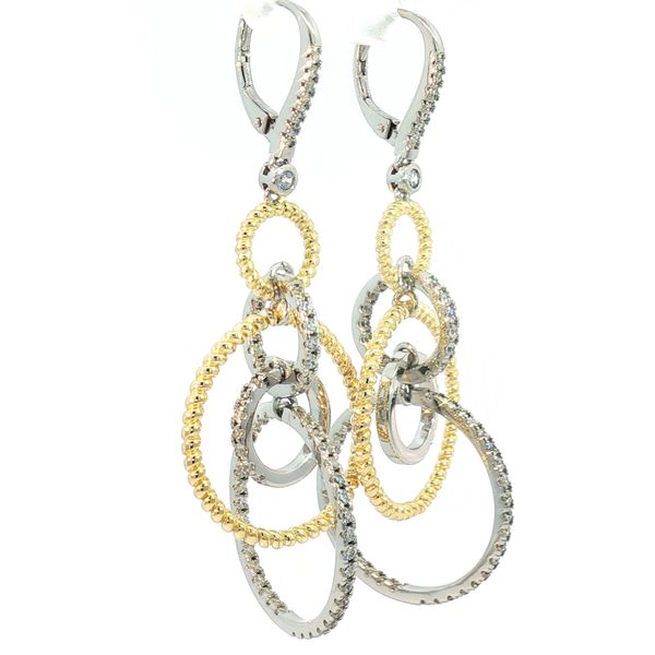 Playful Circles of Style - sterling silver and yellow gold plated earrings Image 2 Bryan Jewelry Prattville, AL
