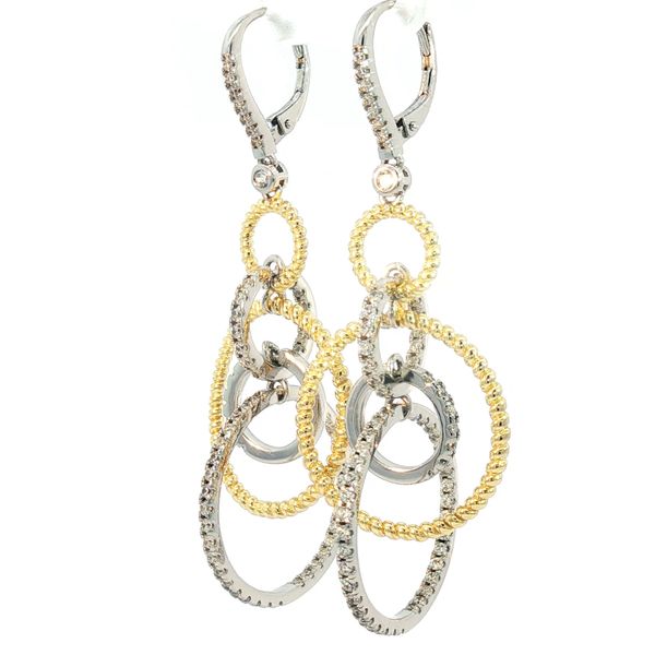 Playful Circles of Style - sterling silver and yellow gold plated earrings Image 3 Bryan Jewelry Prattville, AL