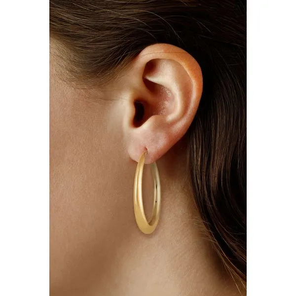 Sterling Silver Vermeil Large Oval Hoop Earrings Image 2 Bryan Jewelry Prattville, AL