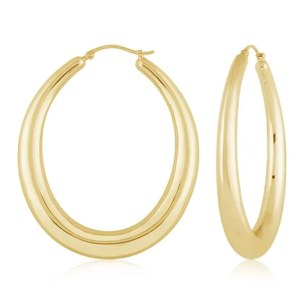 Sterling Silver Vermeil Large Oval Hoop Earrings Bryan Jewelry Prattville, AL