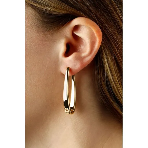 Tapered and Elongated Silver Vermeil Hoop Image 2 Bryan Jewelry Prattville, AL