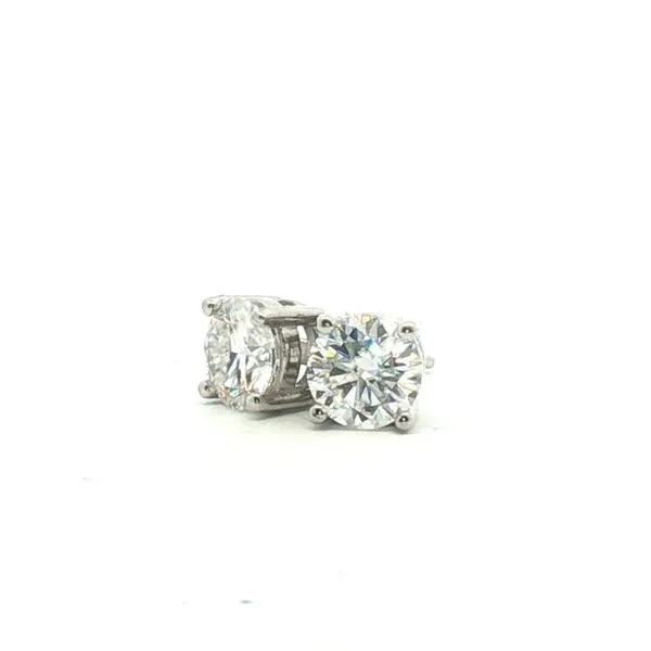 Essential Sparkle: Sterling Silver Moissanite Stud Earrings Image 2 Bryan Jewelry Prattville, AL